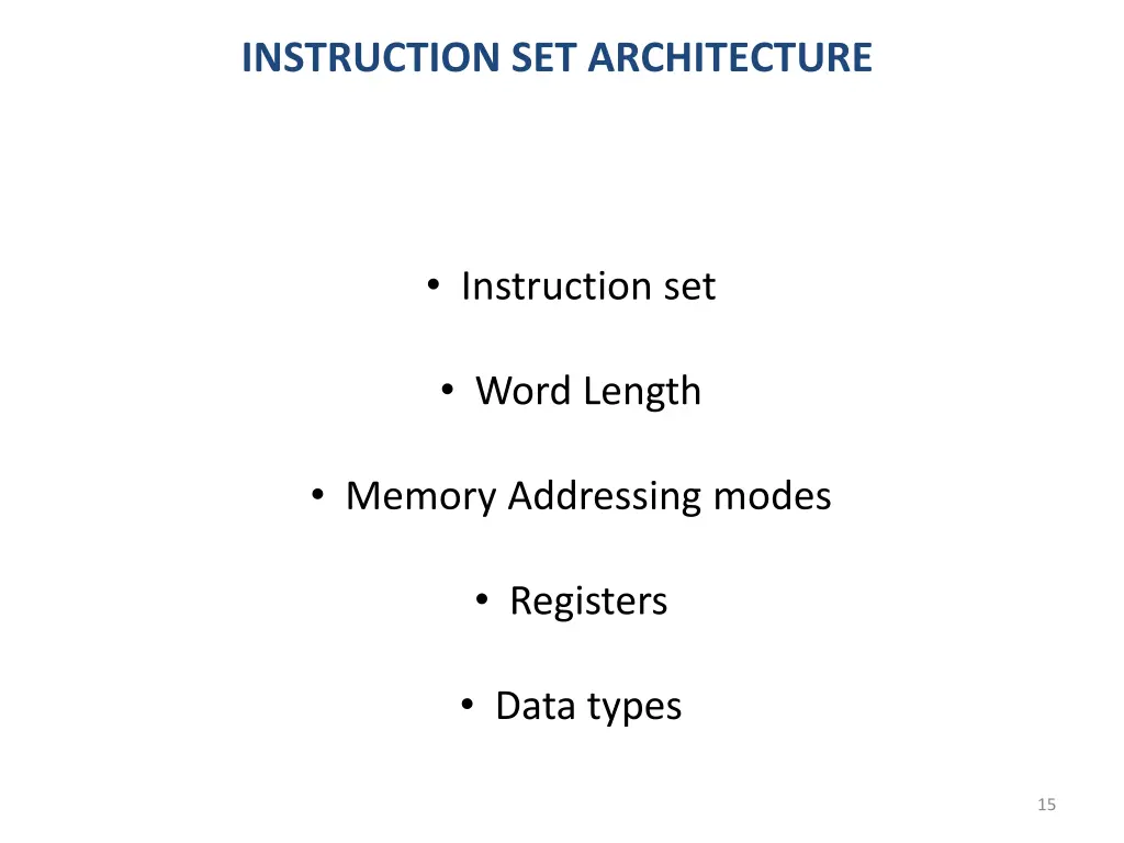instruction set architecture