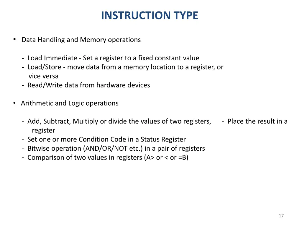 instruction type
