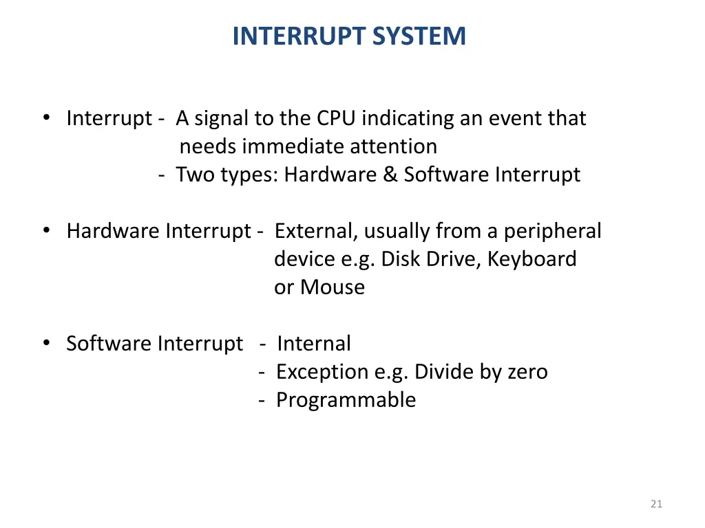 interrupt system