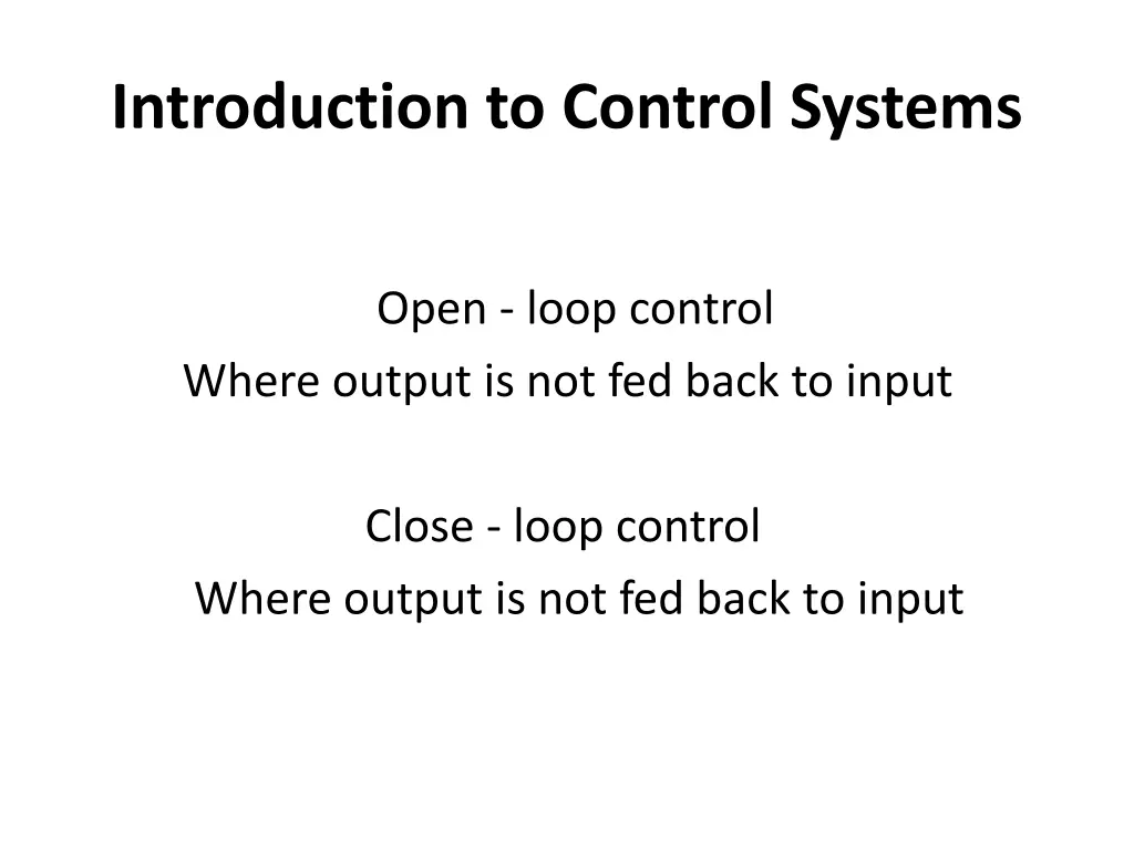 introduction to control systems