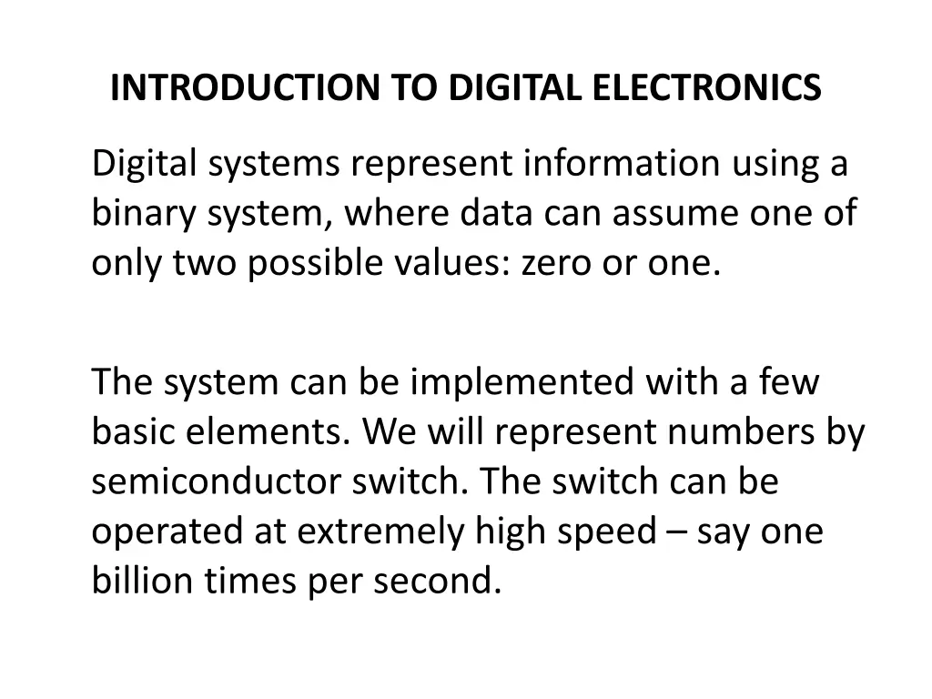 introduction to digital electronics