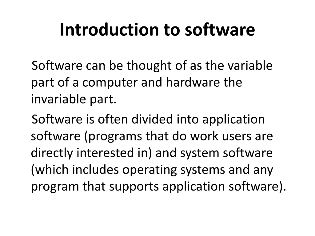 introduction to software
