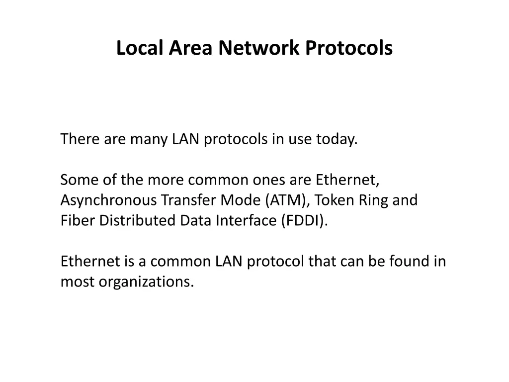 local area network protocols