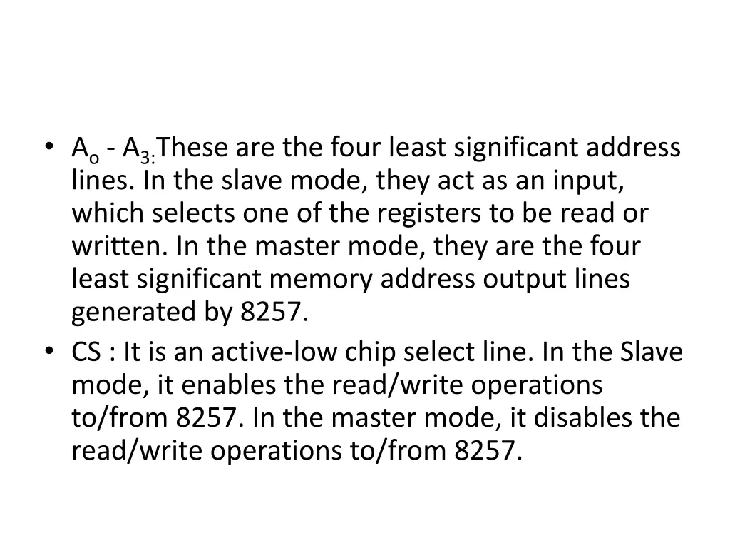 a o a 3 these are the four least significant