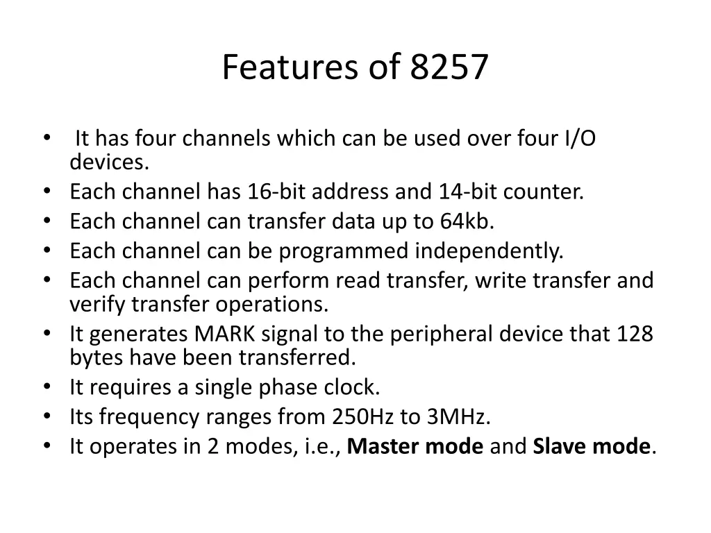 features of 8257