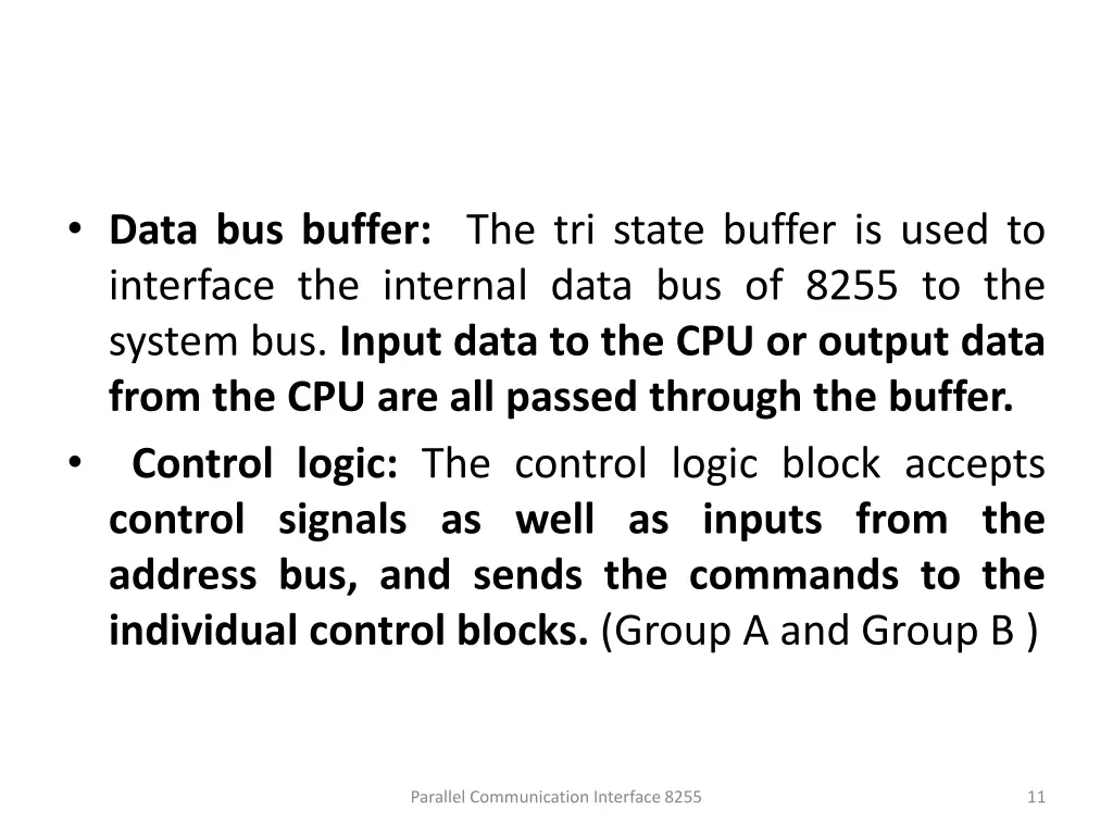 data bus buffer the tri state buffer is used