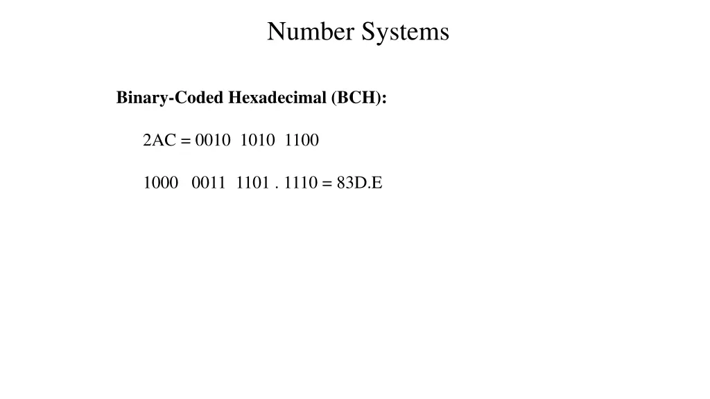 number systems
