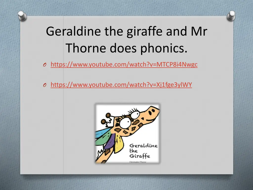 geraldine the giraffe and mr thorne does phonics