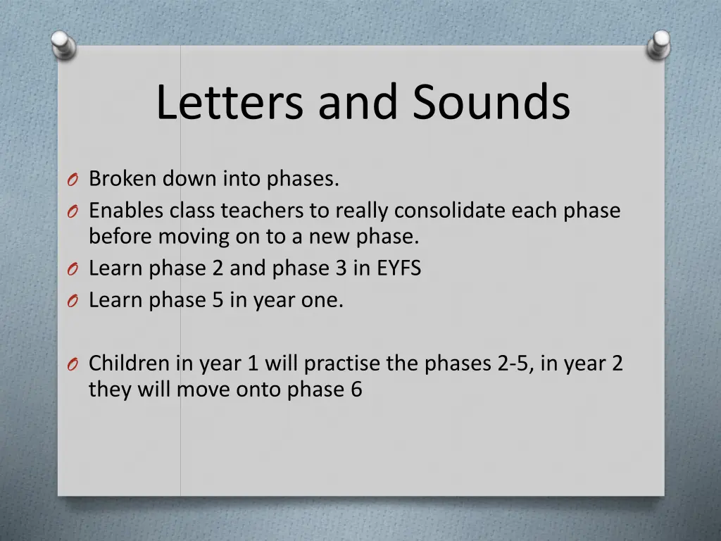 letters and sounds
