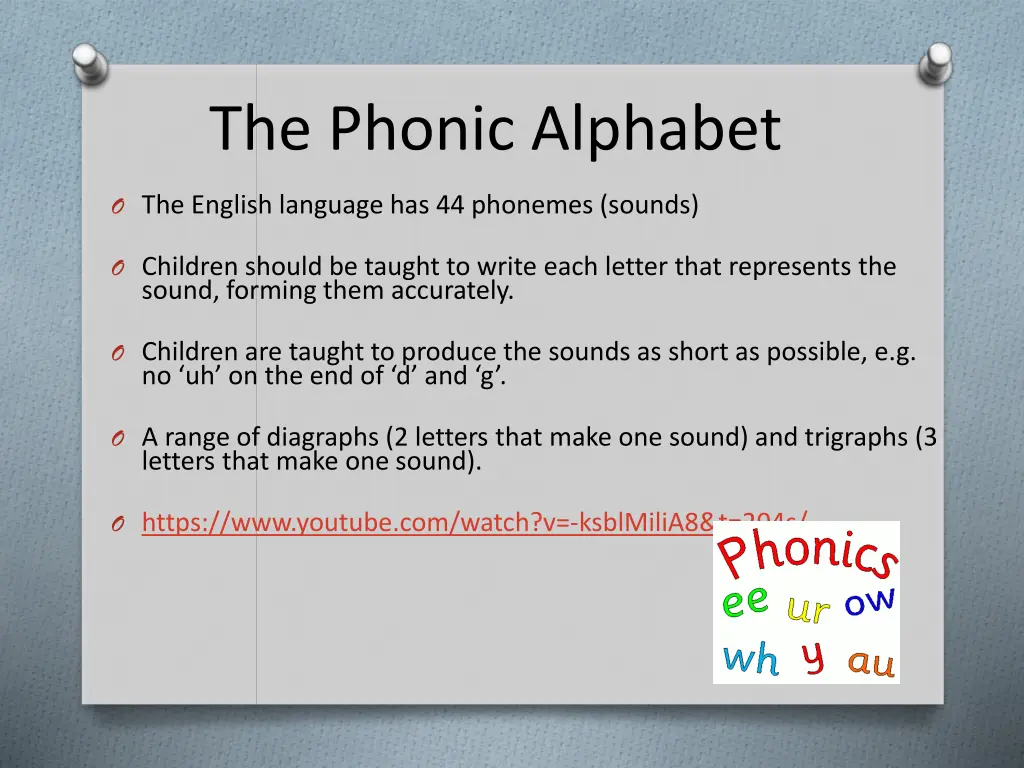 the phonic alphabet