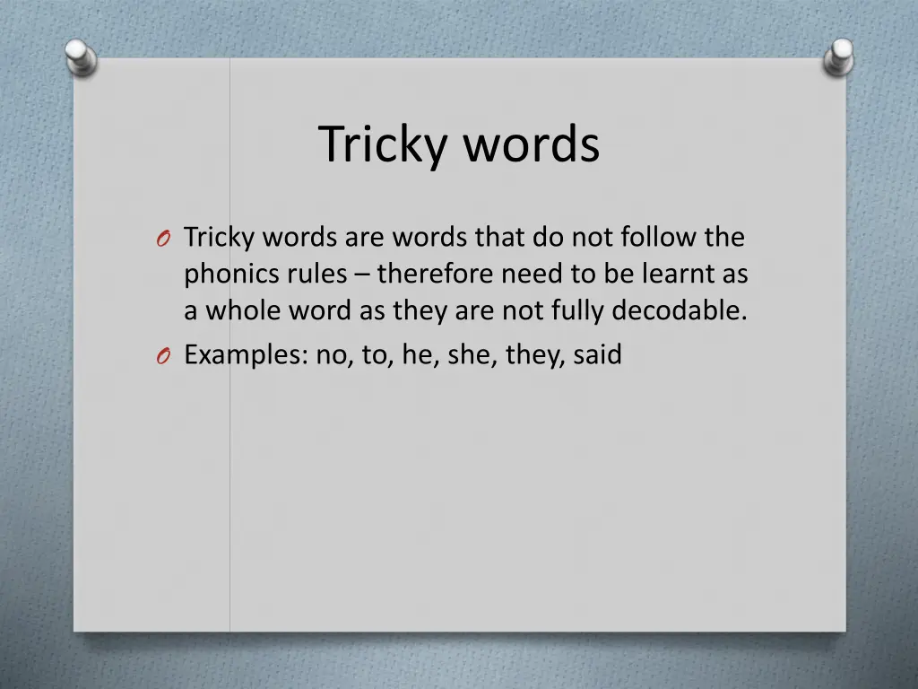 tricky words