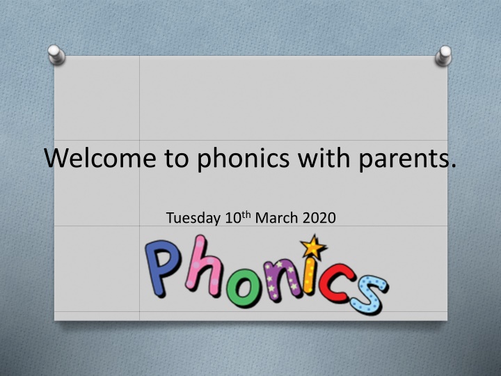 welcome to phonics with parents