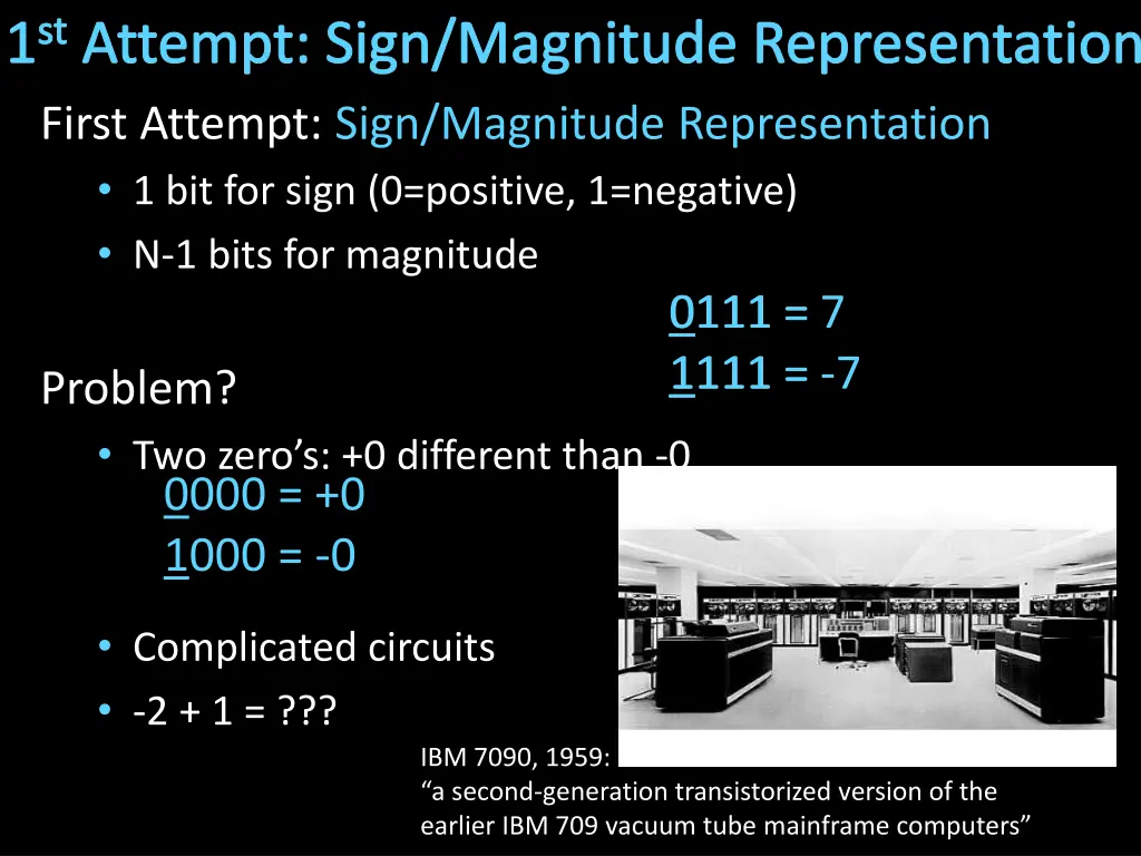 1 st attempt sign magnitude representation first