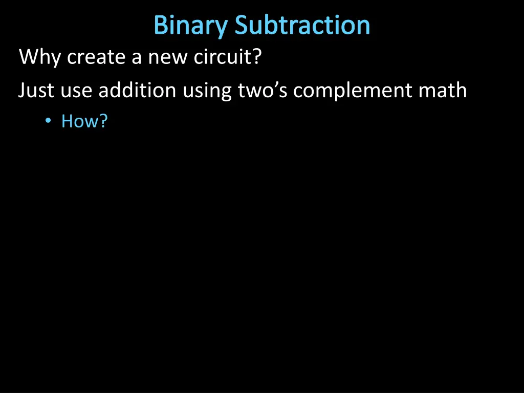 binary subtraction