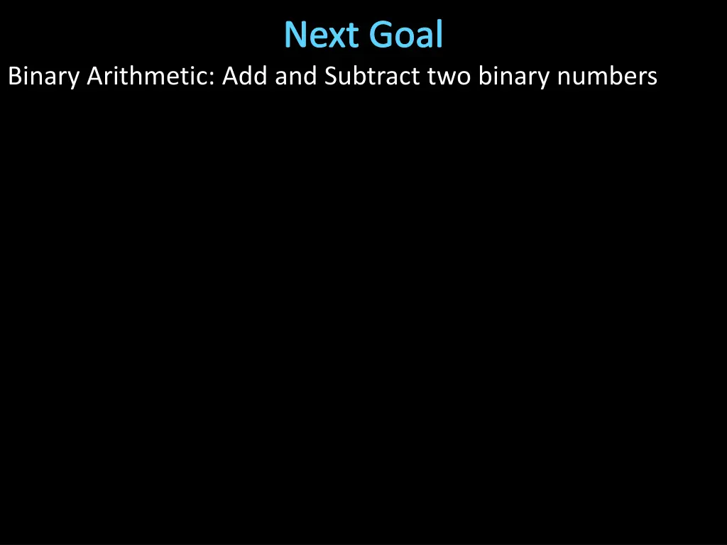 next goal
