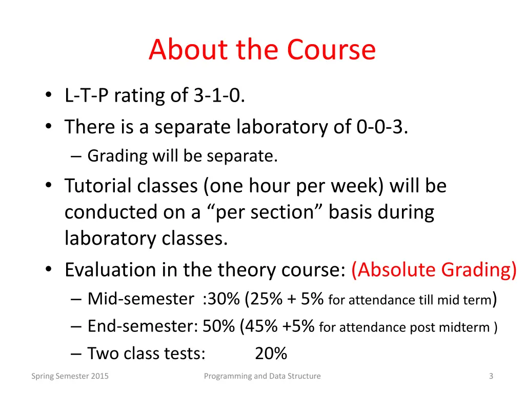 about the course