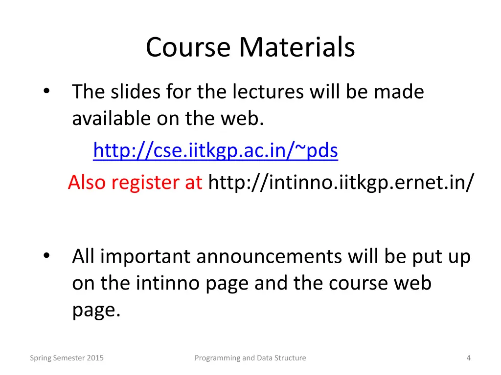 course materials