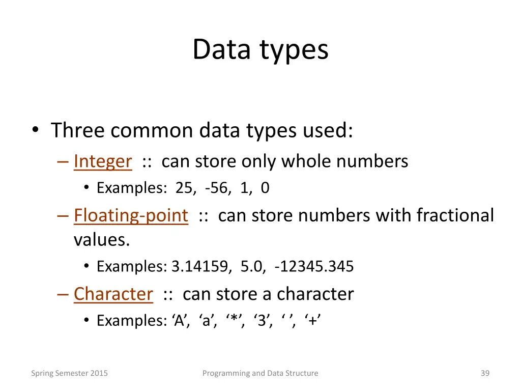 data types