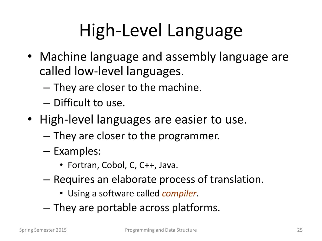 high level language