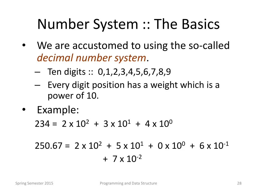 number system the basics