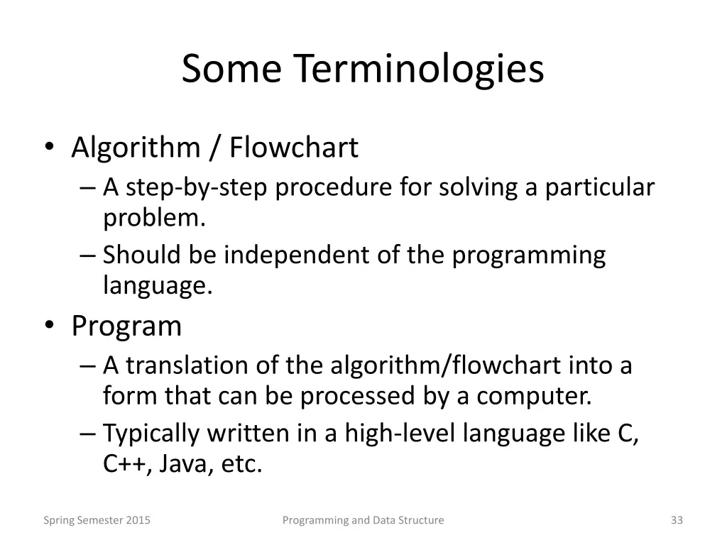 some terminologies