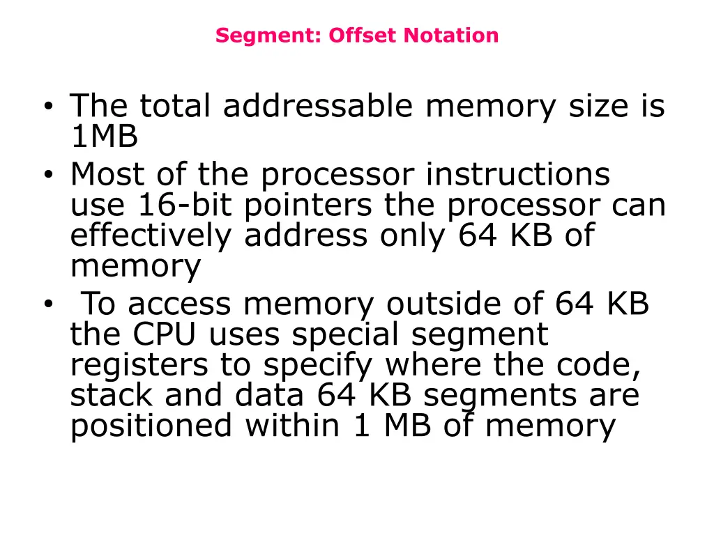 segment offset notation