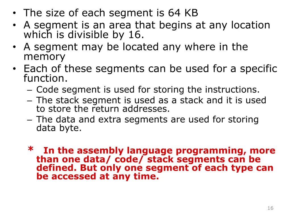 the size of each segment is 64 kb a segment