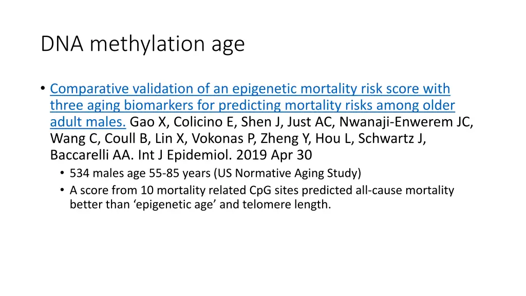 dna methylation age