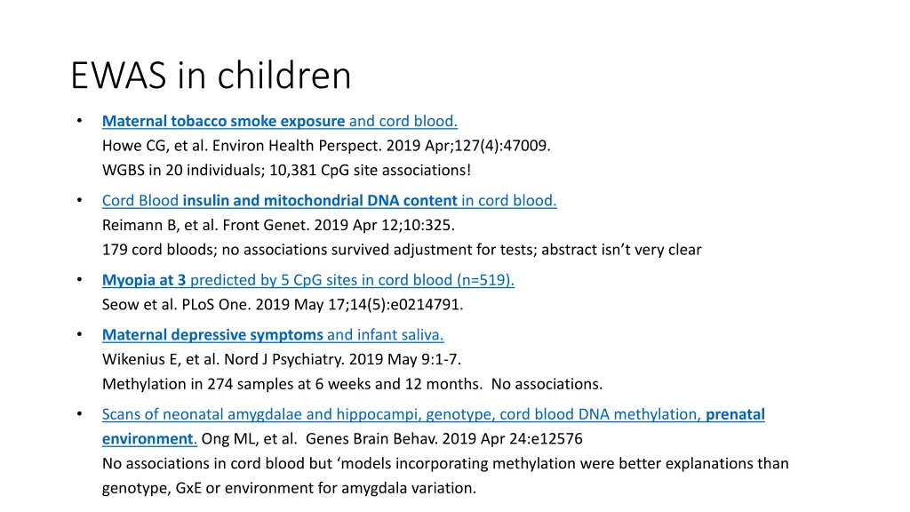 ewas in children