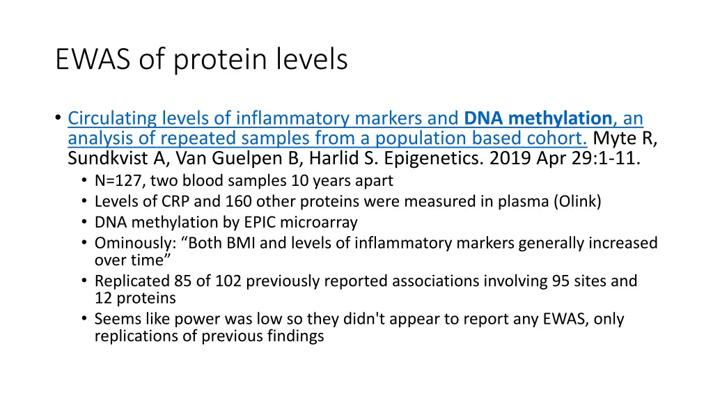 ewas of protein levels