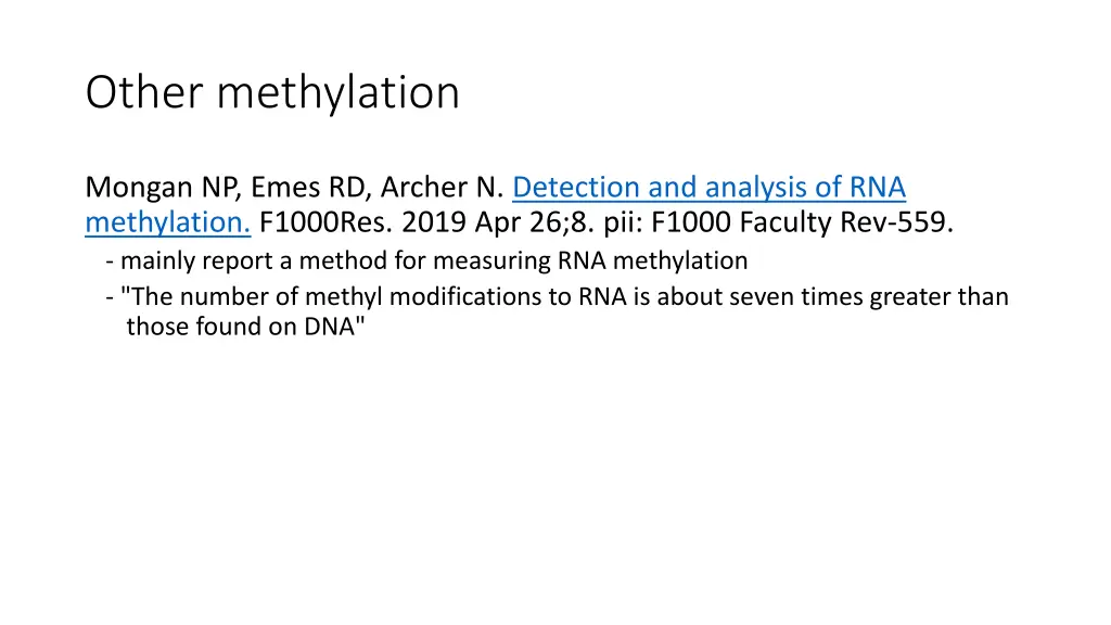 other methylation