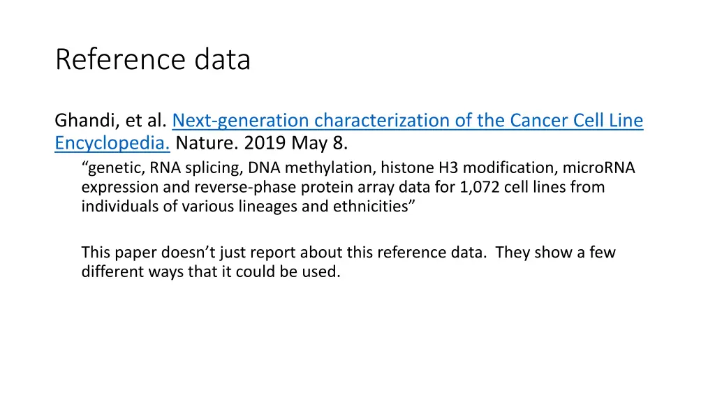reference data