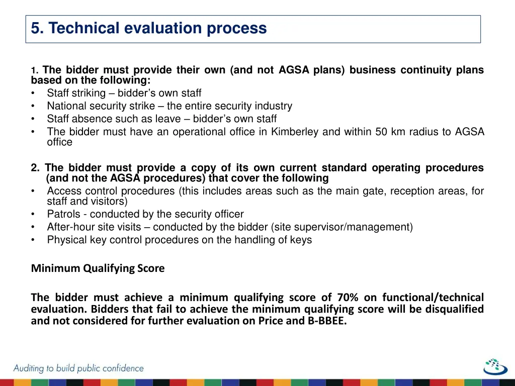 5 technical evaluation process