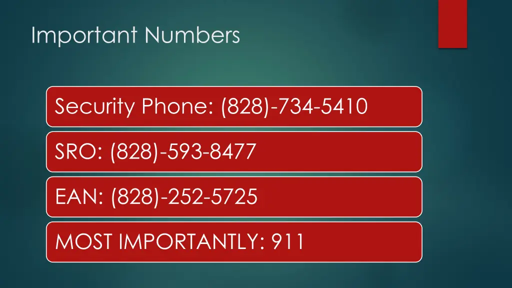 important numbers