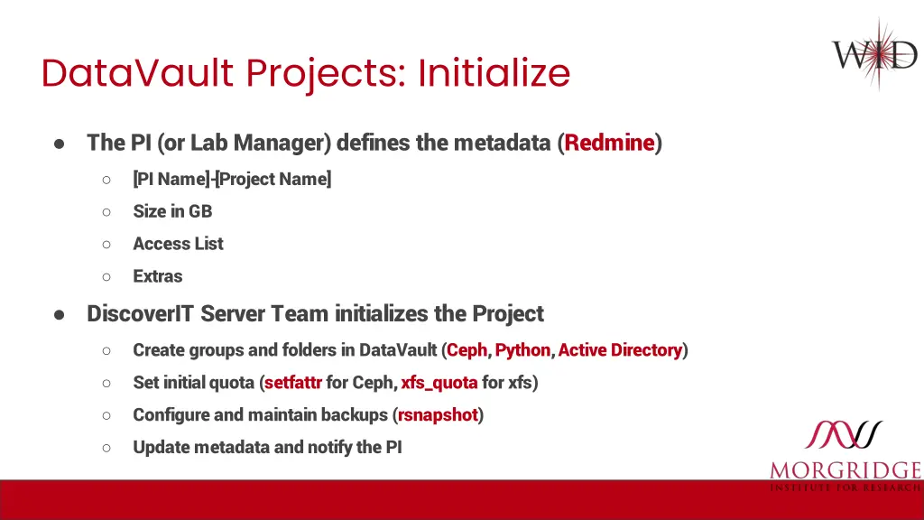 datavault projects initialize