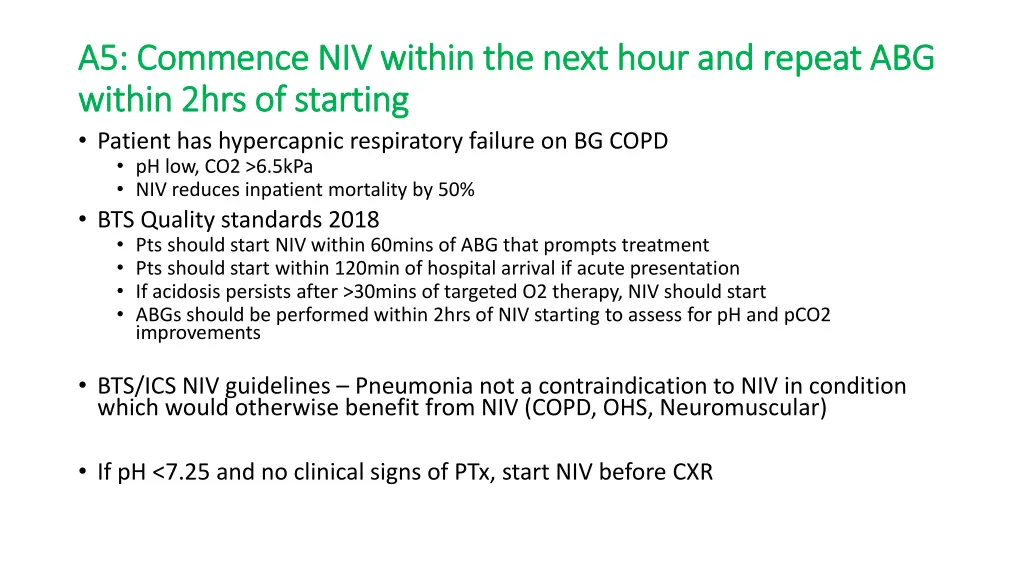 a5 commence niv within the next hour and repeat