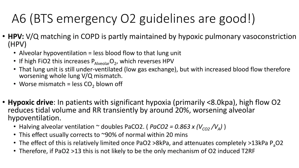 a6 bts emergency o2 guidelines are good