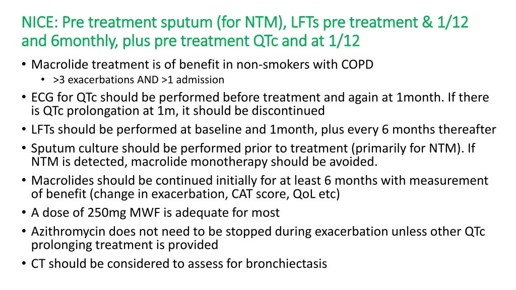 nice pre treatment sputum for ntm lfts