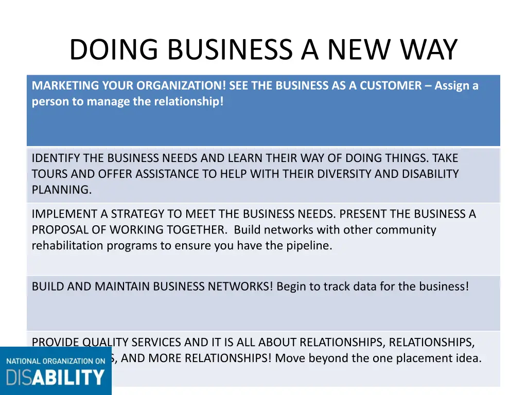 doing business a new way