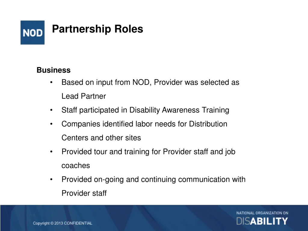 partnership roles