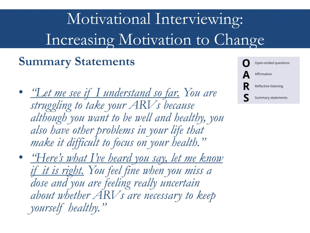 motivational interviewing increasing motivation 4