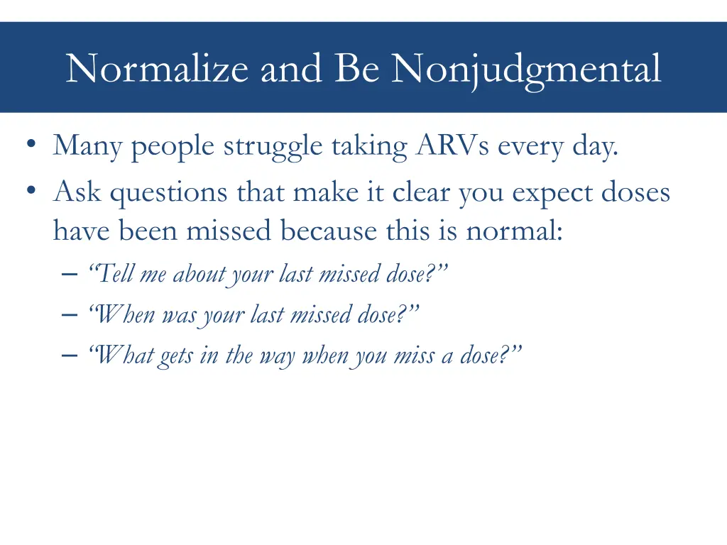normalize and be nonjudgmental 2
