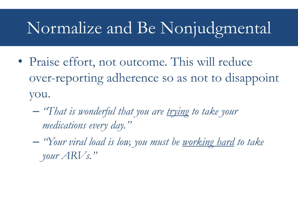 normalize and be nonjudgmental 3
