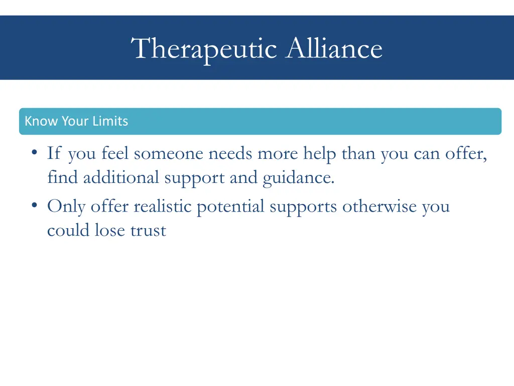 therapeutic alliance 5