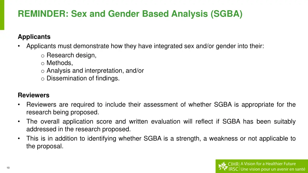 reminder sex and gender based analysis sgba