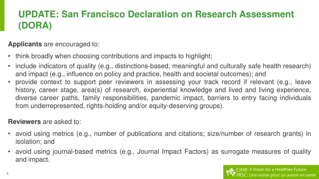 update san francisco declaration on research