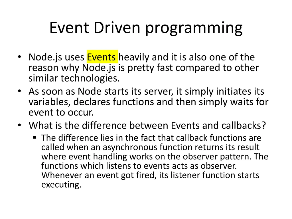 event driven programming