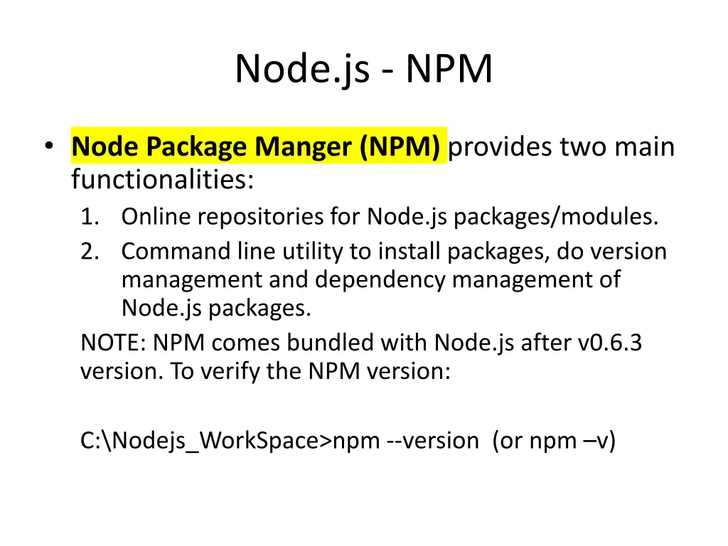 node js npm