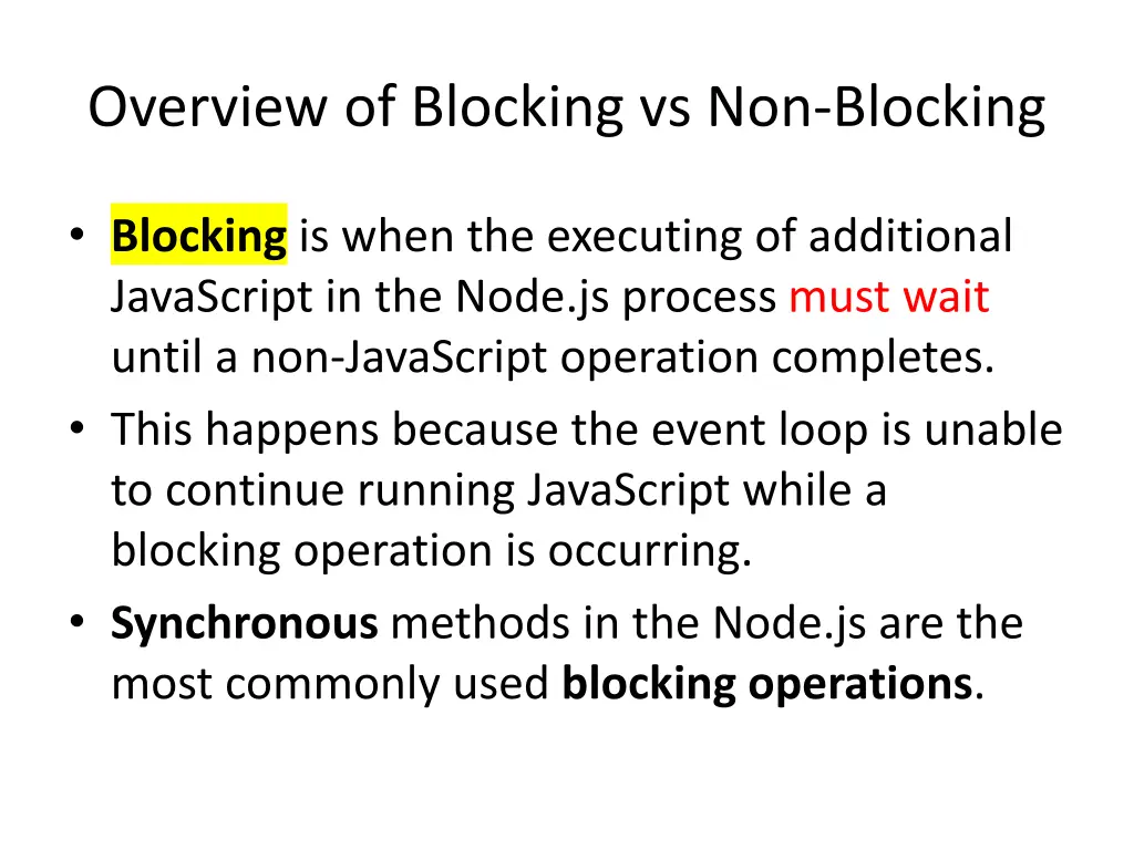 overview of blocking vs non blocking