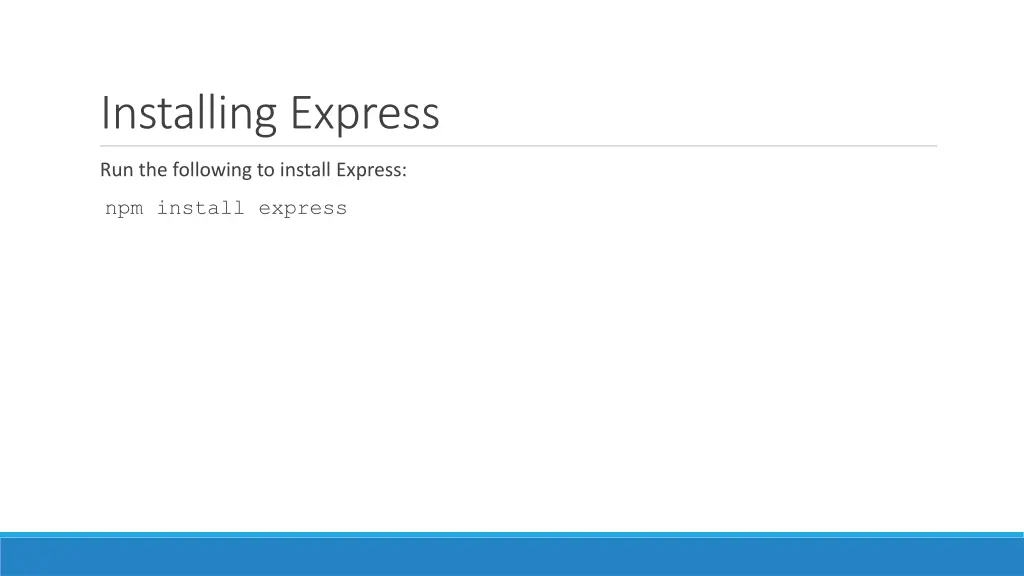 installing express